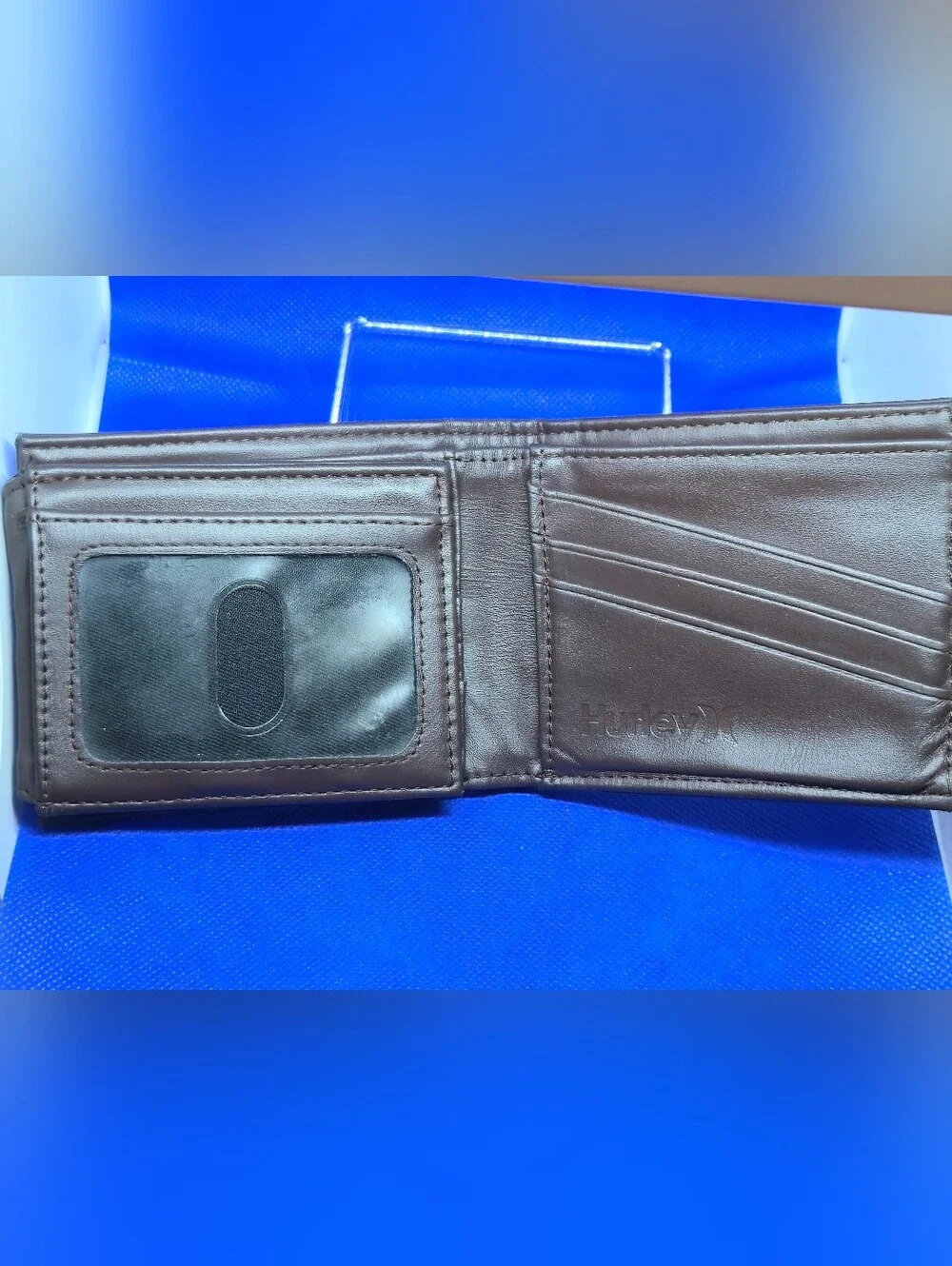 Hurley Mens Wallet Brown Leather Hybrid Passcase Bifold ID Window MA7304-X6W-424